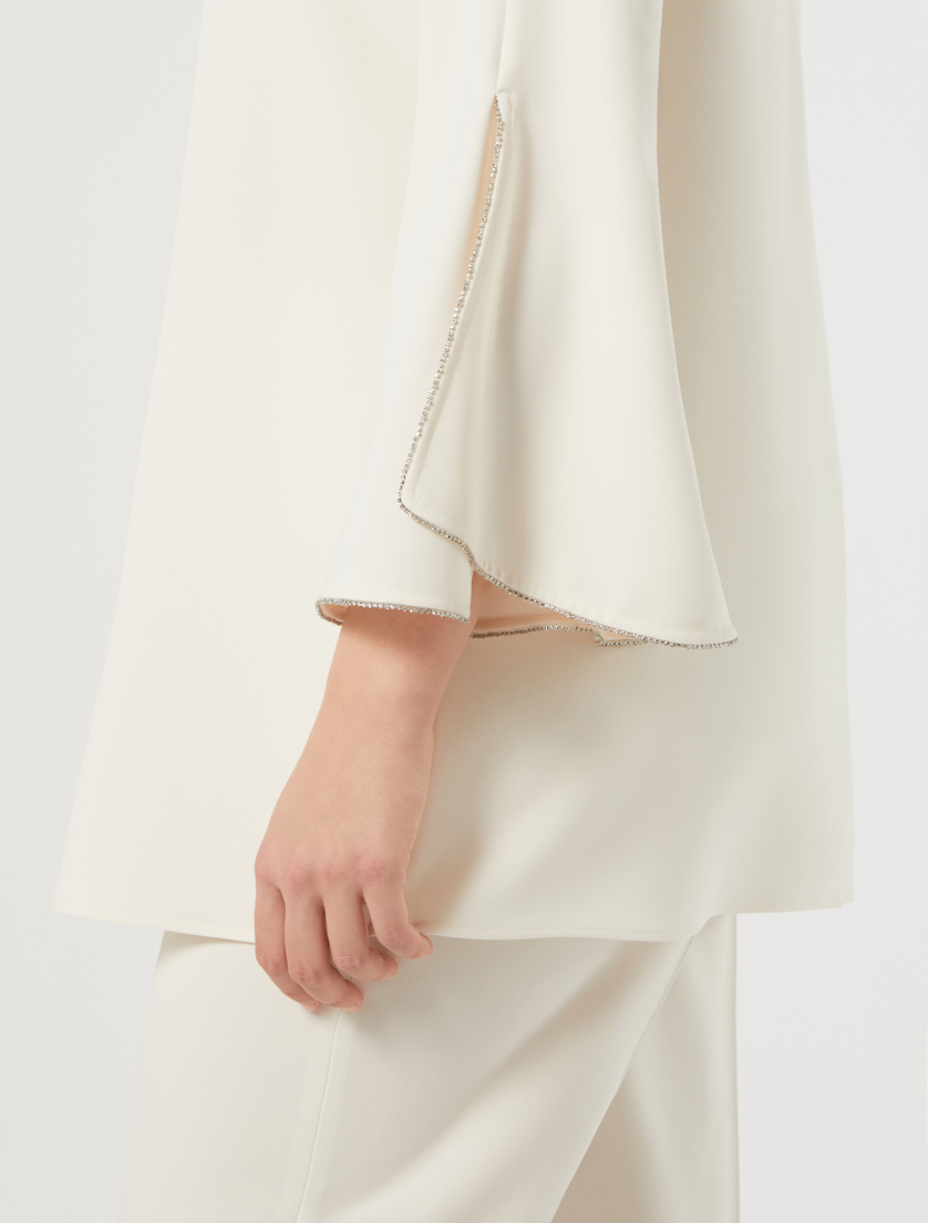 Rhinestone-adorned cady tunic - IVORY - Marina Rinaldi - 5