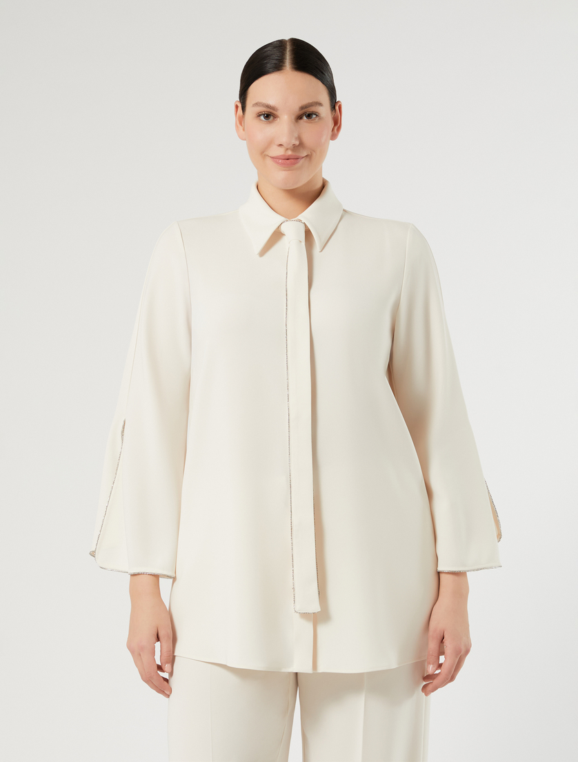 Rhinestone-adorned cady tunic - IVORY - Marina Rinaldi - 3