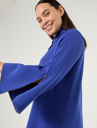 Rhinestone-adorned cady tunic - CORNFLOWER BLUE - Marina Rinaldi - 5