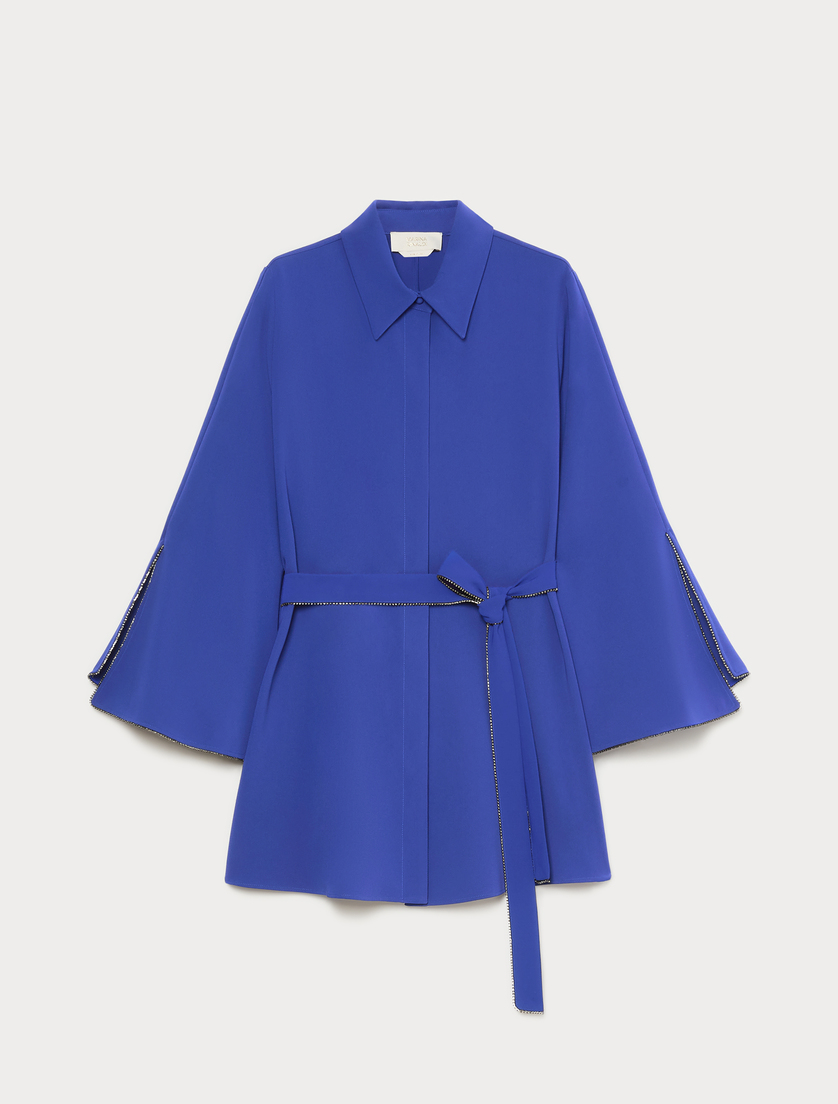 Rhinestone-adorned cady tunic - CORNFLOWER BLUE - Marina Rinaldi