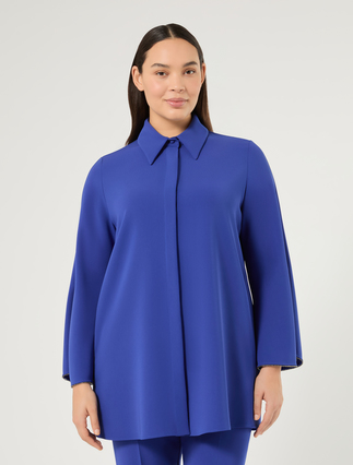 Rhinestone-adorned cady tunic - CORNFLOWER BLUE - Marina Rinaldi - 3