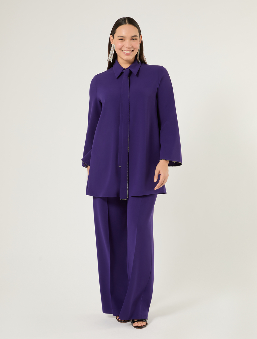 Casacca in cady con strass - VIOLA - Marina Rinaldi - 2