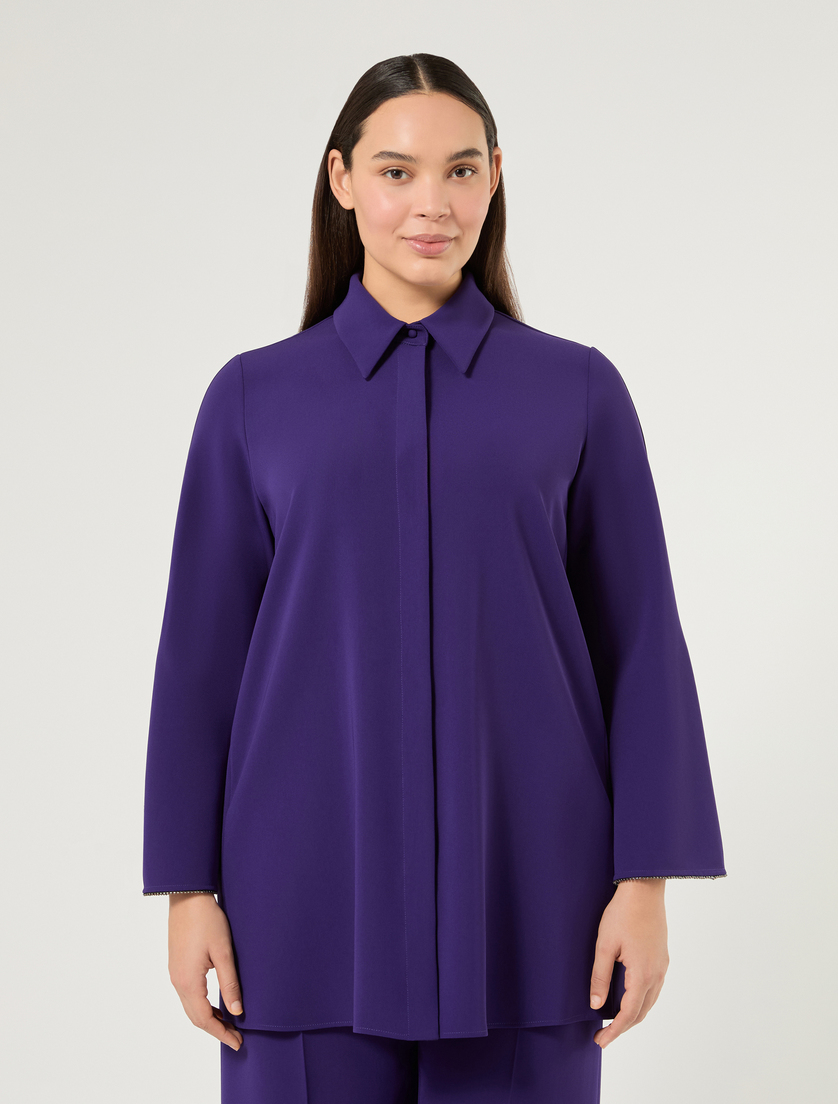 Casacca in cady con strass - VIOLA - Marina Rinaldi - 3