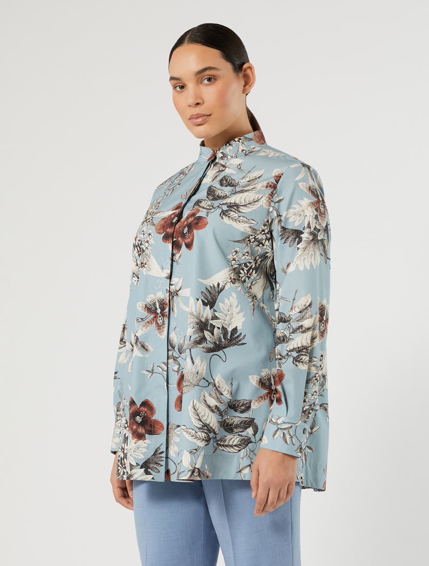 Cotton poplin tunic - LIGHT BLUE - Marina Rinaldi - 3