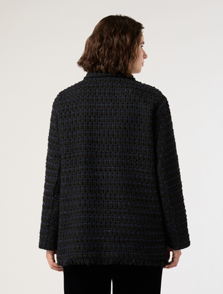 Bouclé fabric tunic - BLUE/BLACK - Marina Rinaldi - 4