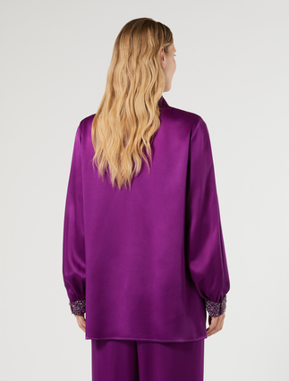 Blusa in crêpe envers satin - FUXIA VIOLA - Marina Rinaldi - 4