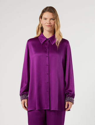 Blusa in crêpe envers satin - FUXIA VIOLA - Marina Rinaldi - 3