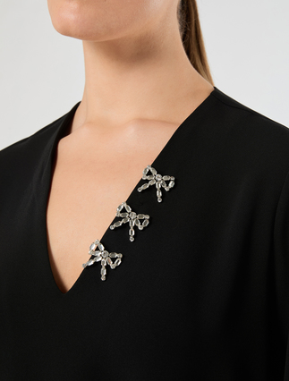 Embroidered cady tunic - BLACK - Marina Rinaldi - 5