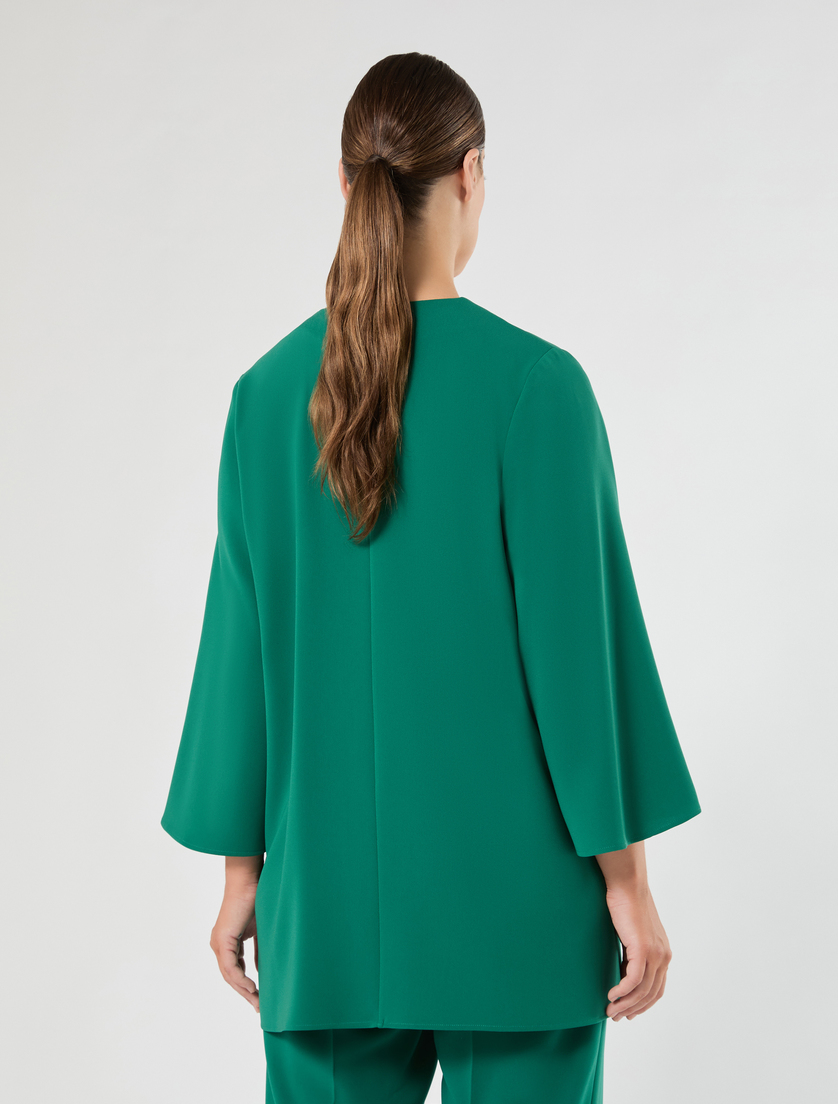 Tunica in cady con ricamo - VERDE SMERALDO - Marina Rinaldi - 4