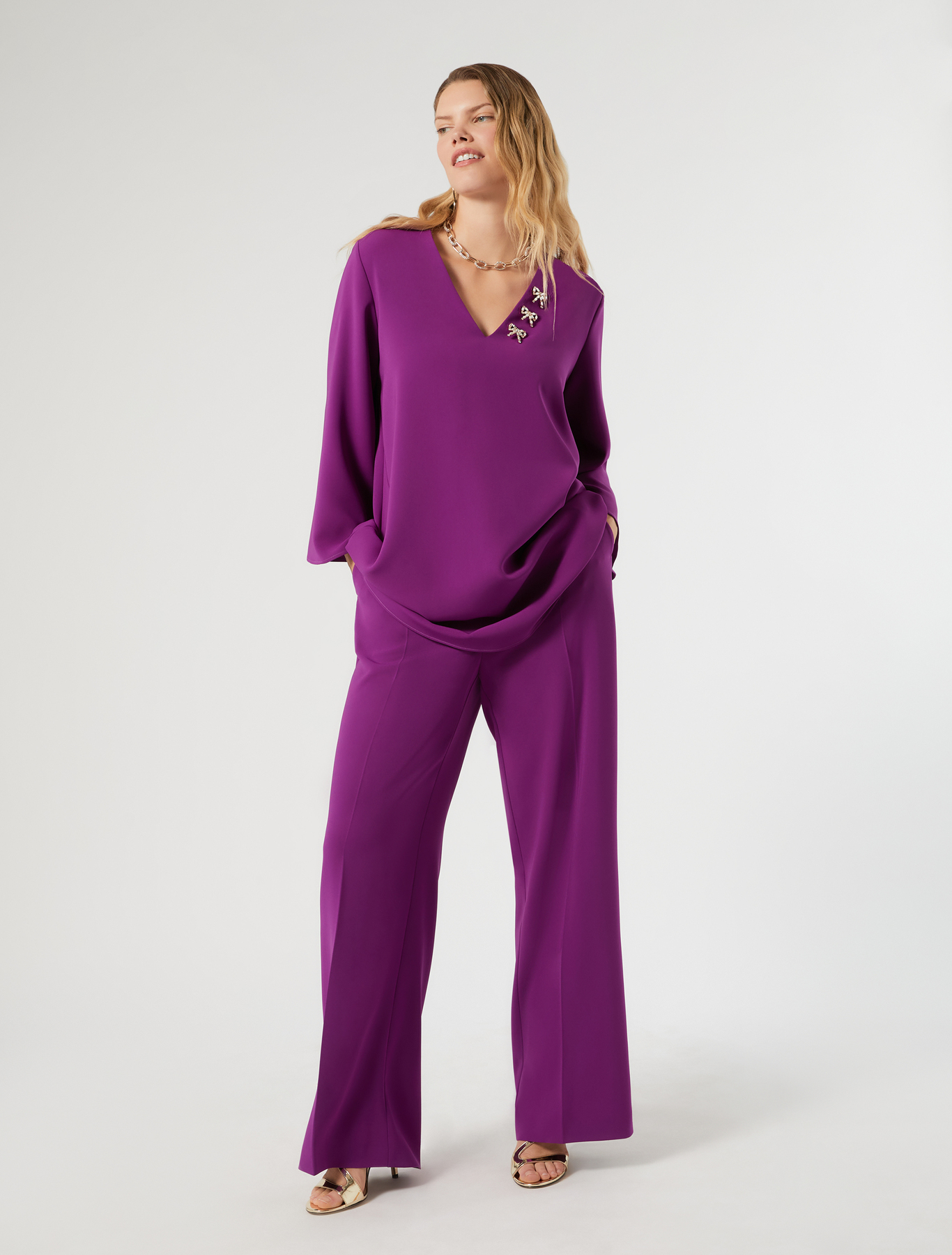 Embroidered cady tunic