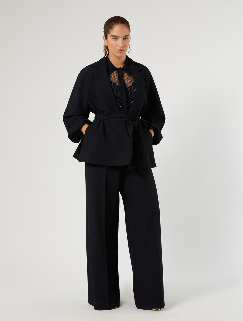 Seersucker open-front tunic - Marina Rinaldi