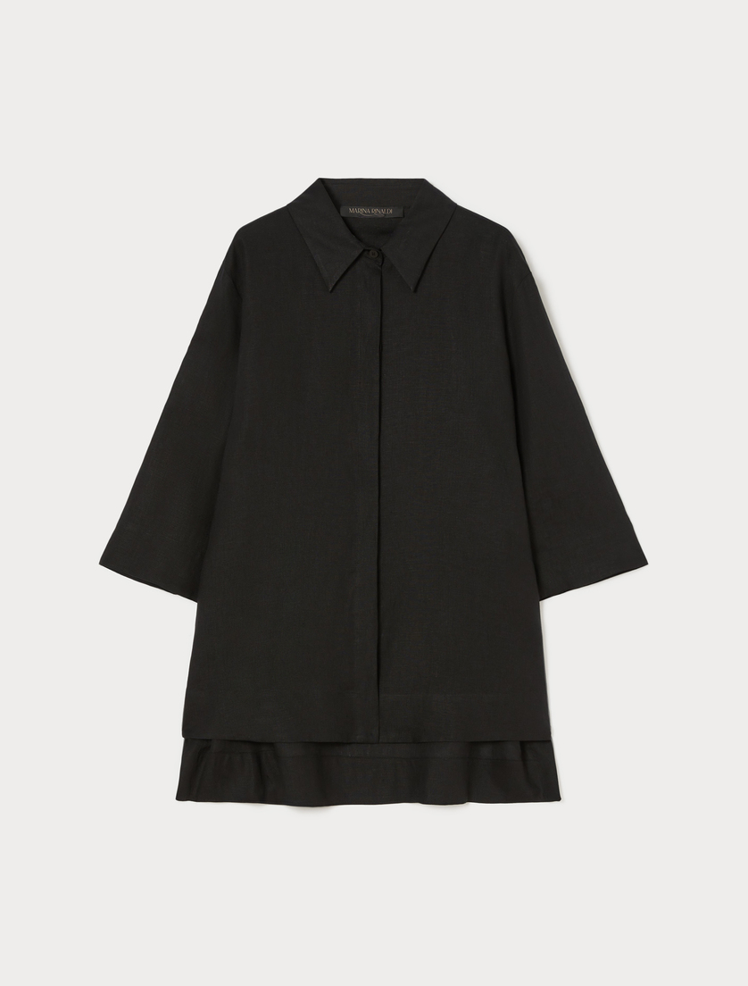 Camisola de tela de lino - NEGRO - Marina Rinaldi