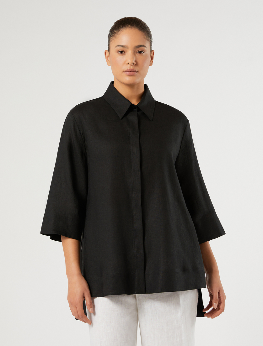 Camisola de tela de lino - NEGRO - Marina Rinaldi - 3
