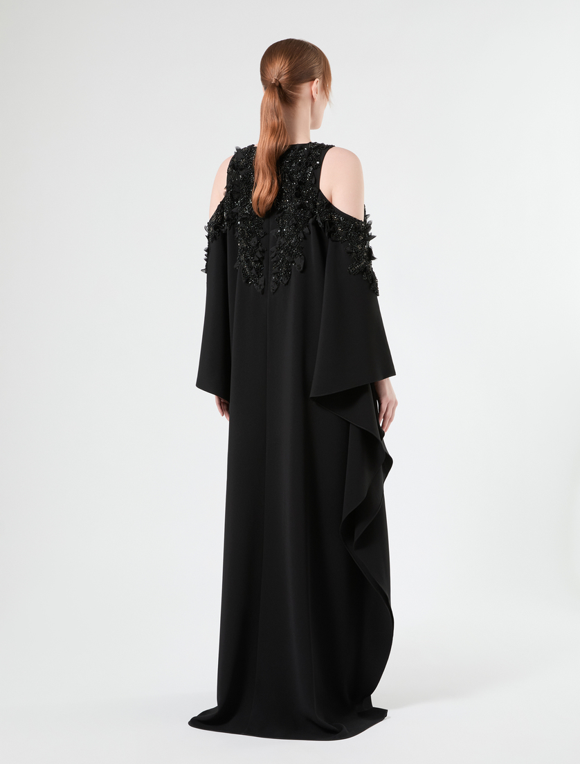 Besticktes Kaftankleid aus Cady - SCHWARZ - Marina Rinaldi - 4