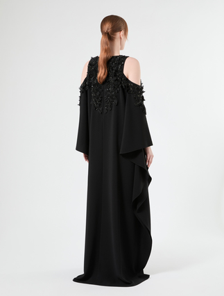 Besticktes Kaftankleid aus Cady - SCHWARZ - Marina Rinaldi - 4