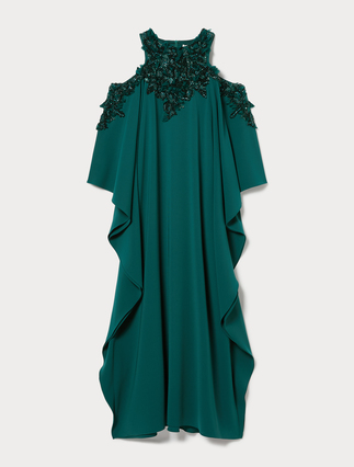 Cady caftan dress with embroidery - OIL