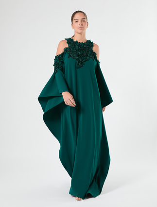 Cady caftan dress with embroidery - OIL