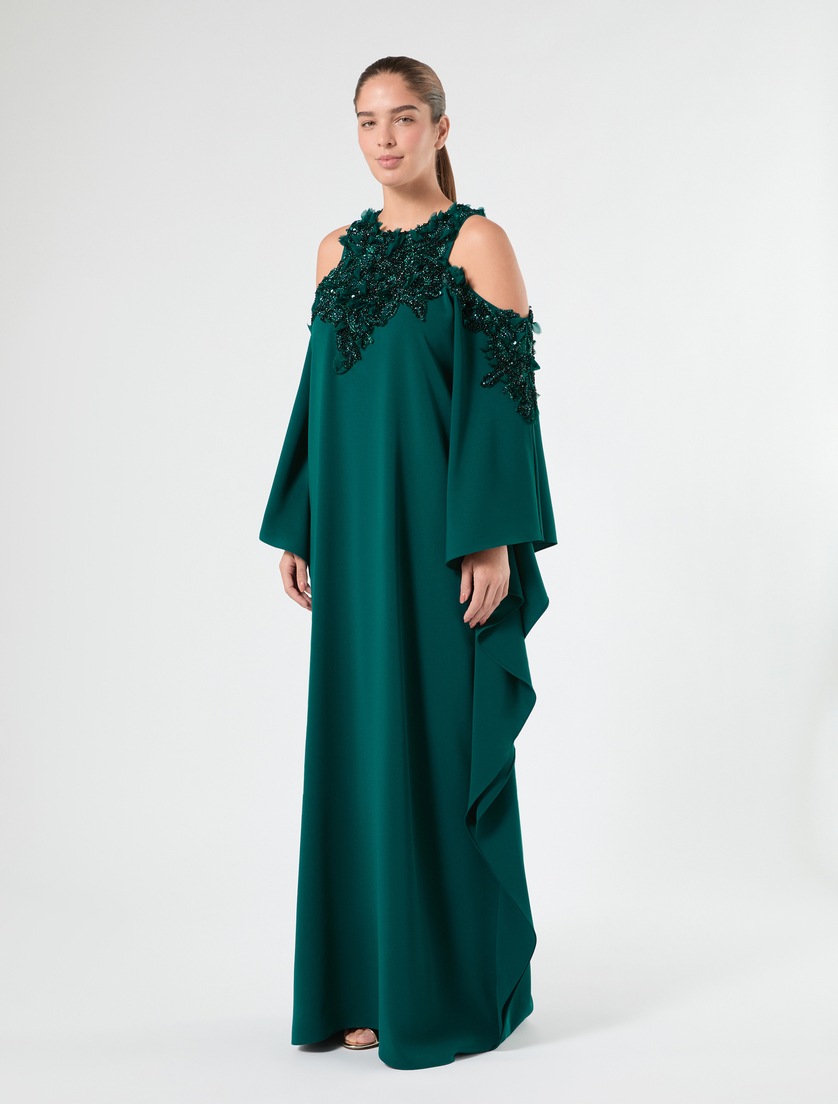 Besticktes Kaftankleid aus Cady - PETROL - Marina Rinaldi - 3