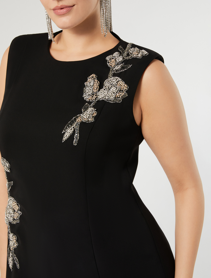 Robe en cady avec broderie - NOIR - Marina Rinaldi - 5