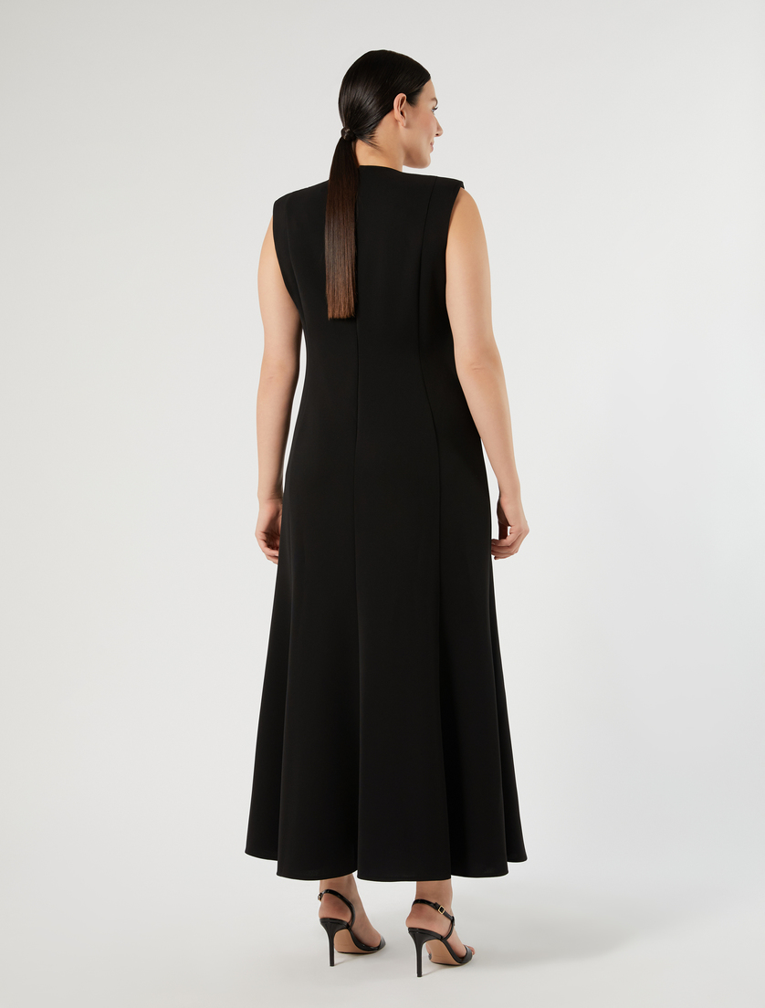 Robe en cady avec broderie - NOIR - Marina Rinaldi - 4