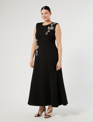 Robe en cady avec broderie - NOIR - Marina Rinaldi - 3