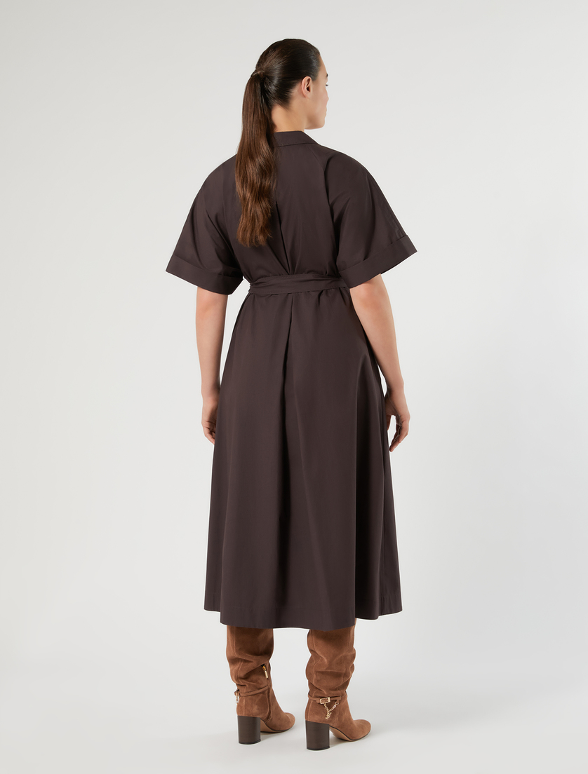 Kleid aus Baumwollpopeline - BRAUN - Marina Rinaldi - 4