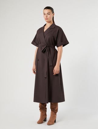 Kleid aus Baumwollpopeline - BRAUN - Marina Rinaldi - 3