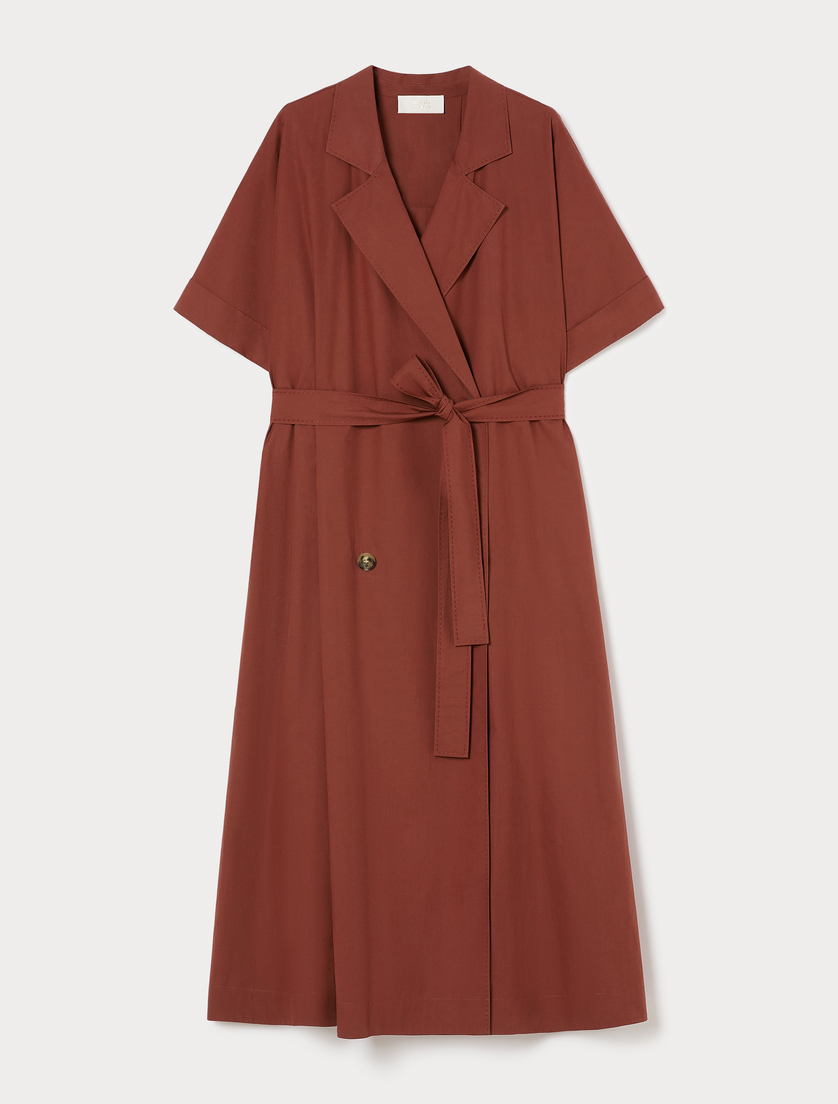 Cotton poplin dress - RUST - Marina Rinaldi