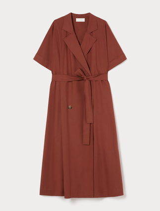 Cotton poplin dress - RUST - Marina Rinaldi - 1