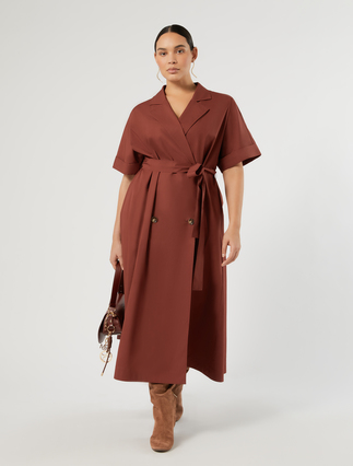 Cotton poplin dress - RUST - Marina Rinaldi - 2
