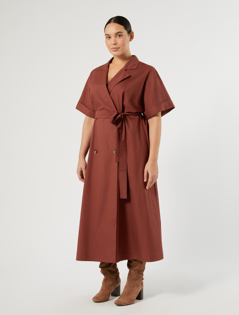 Cotton poplin dress - RUST - Marina Rinaldi - 3