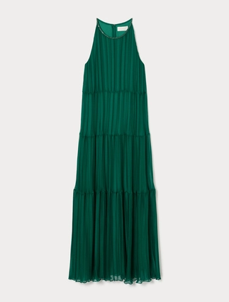 Long pleated georgette dress - Marina Rinaldi