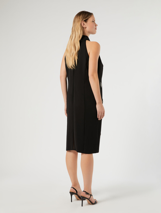 Embroidered cady dress - BLACK - Marina Rinaldi - 4