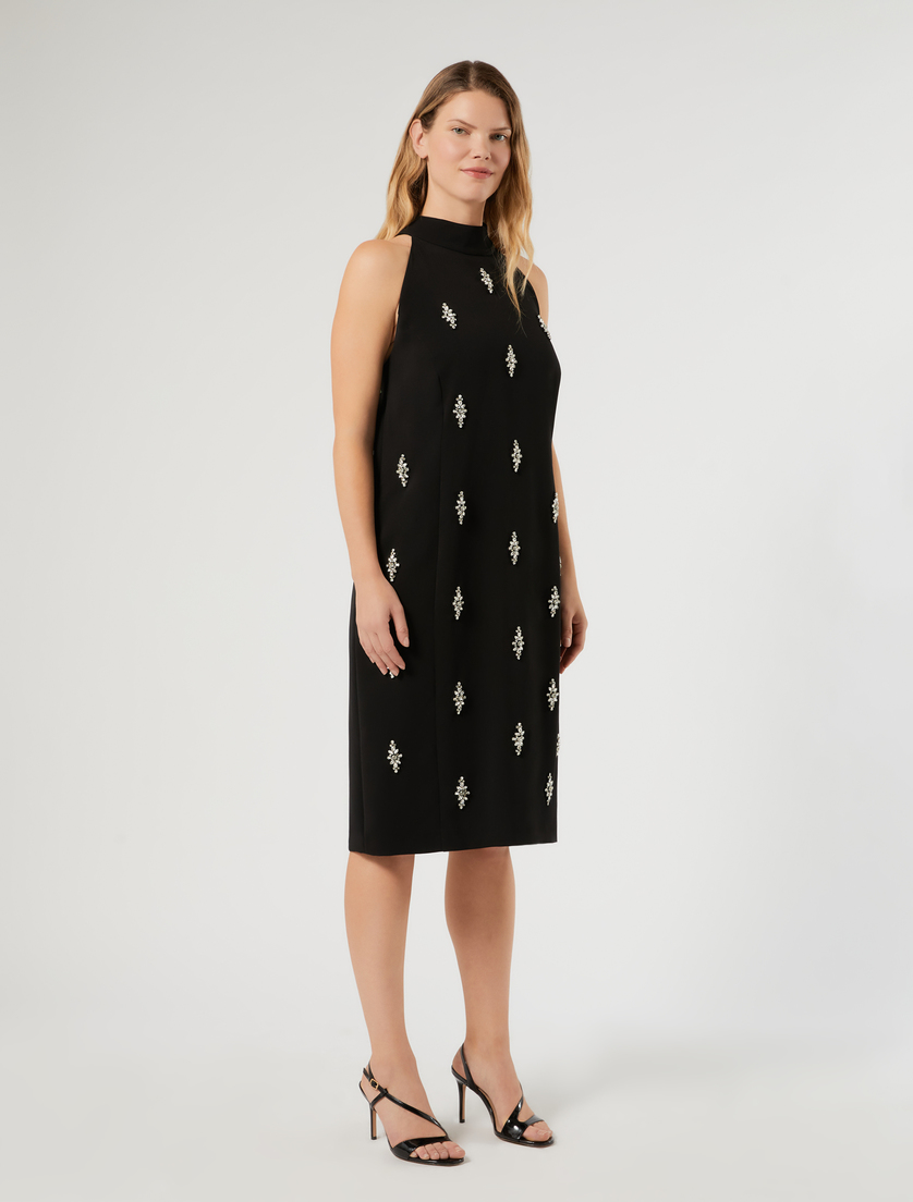 Embroidered cady dress - BLACK - Marina Rinaldi - 3