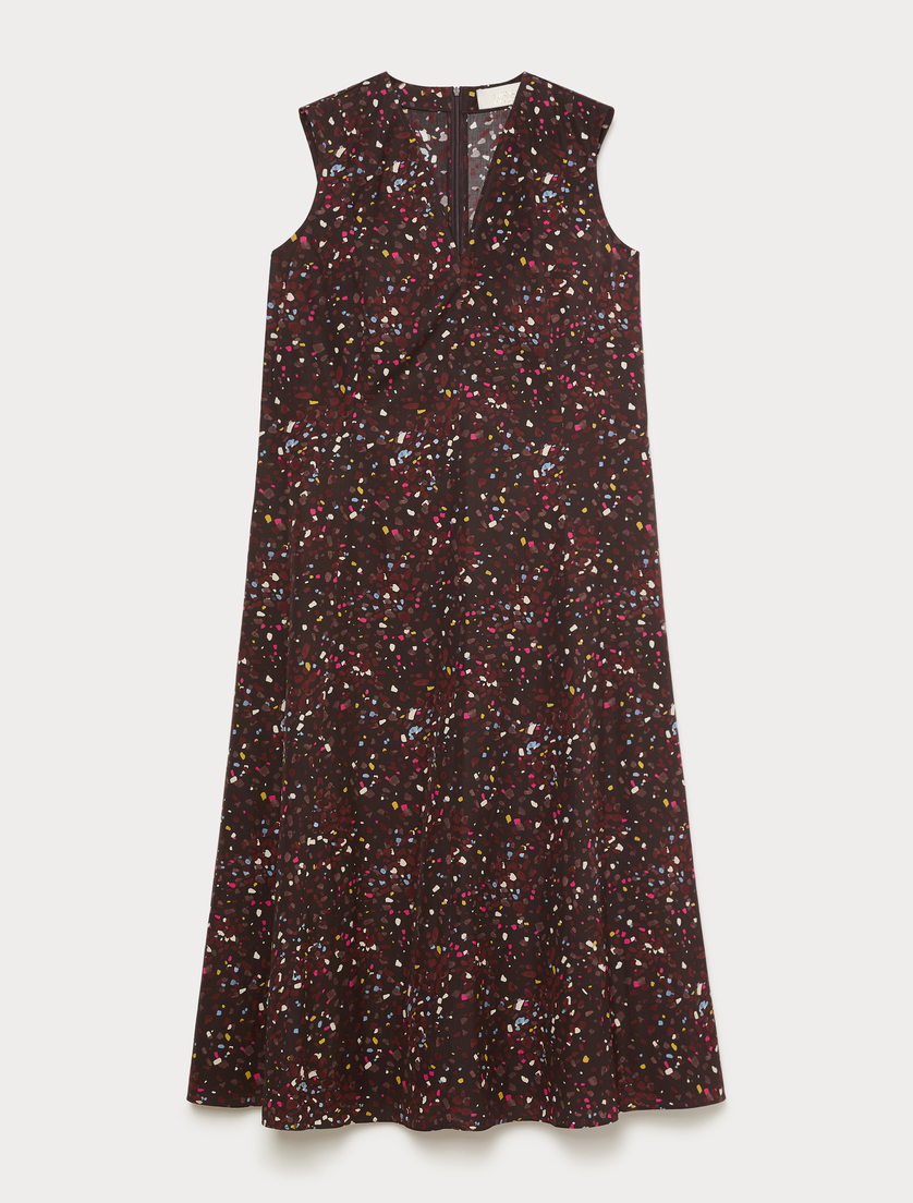 Cotton poplin dress - BROWN - Marina Rinaldi