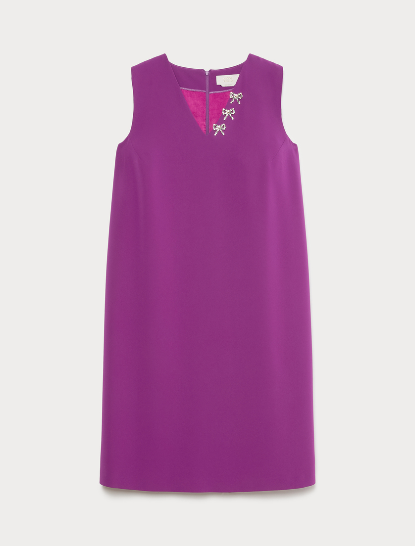 Abito in cady con strass - FUXIA VIOLA - Marina Rinaldi