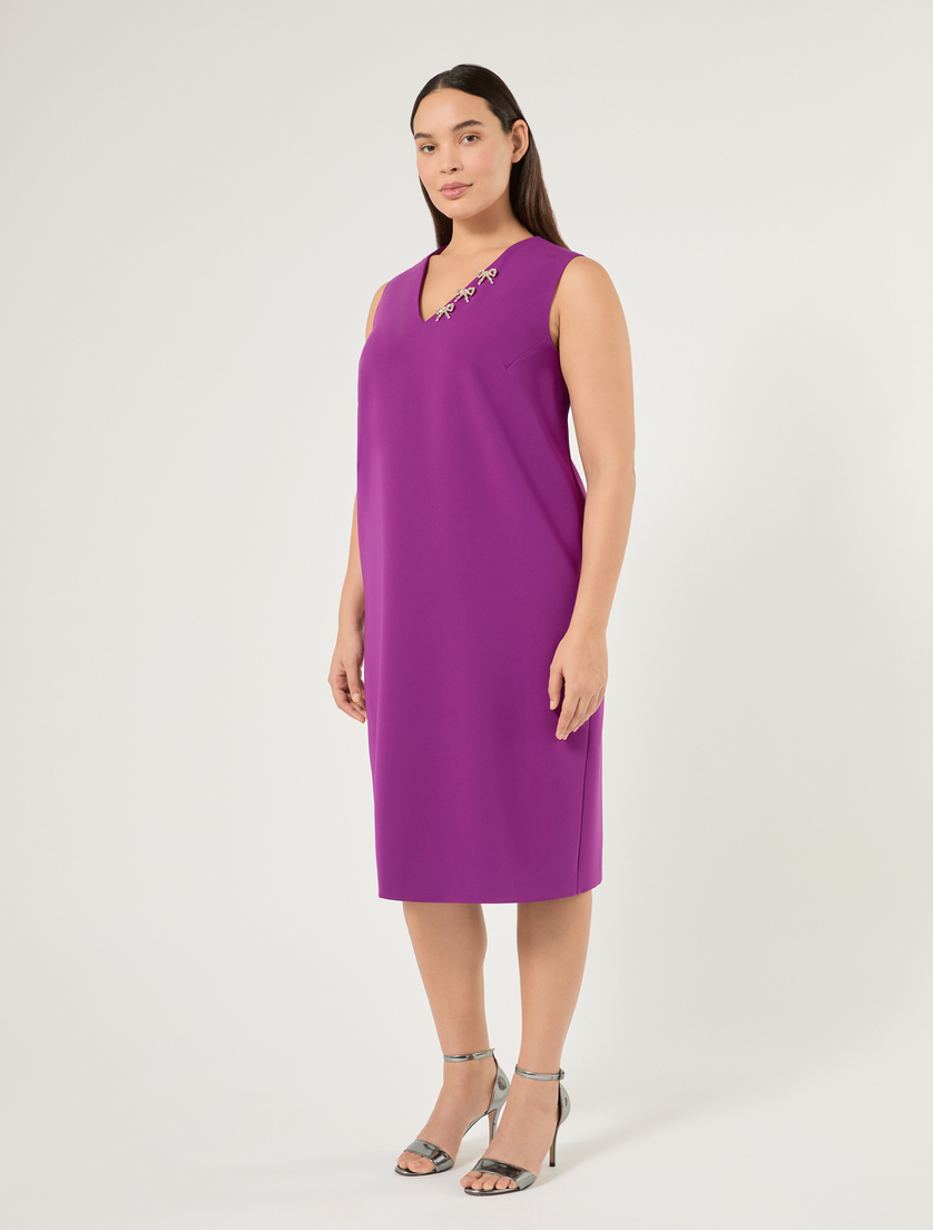 Abito in cady con strass - FUXIA VIOLA - Marina Rinaldi - 3