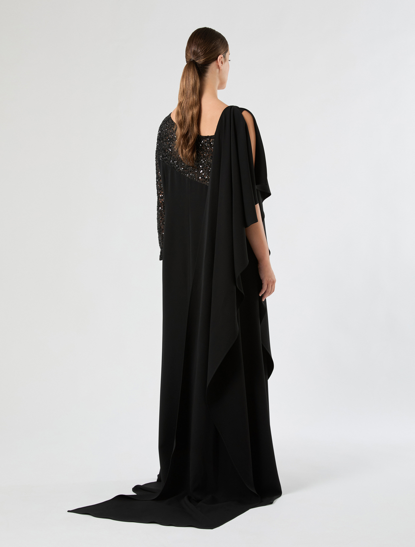 Crêpe cady dress with sequins - BLACK - Marina Rinaldi - 4