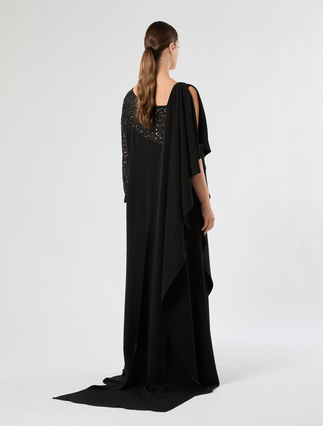 Crêpe cady dress with sequins - BLACK - Marina Rinaldi - 4