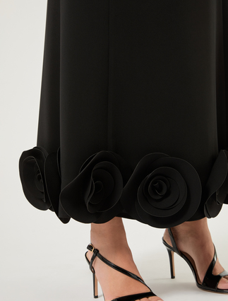 Rose-detail cady dress - BLACK - Marina Rinaldi - 5