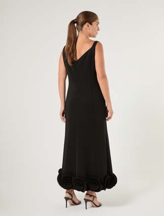 Rose-detail cady dress - BLACK - Marina Rinaldi - 4