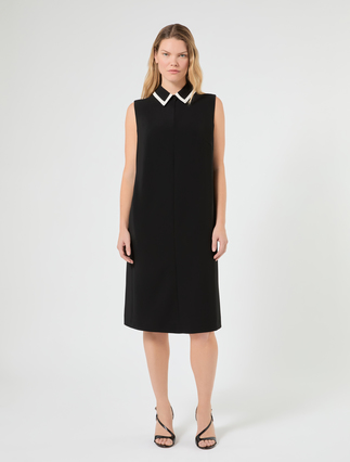Robe en cady avec incrustation - NOIR - Marina Rinaldi - 3
