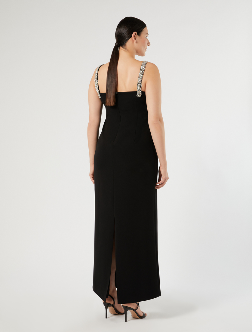 Embroidered cady dress - BLACK - Marina Rinaldi - 4