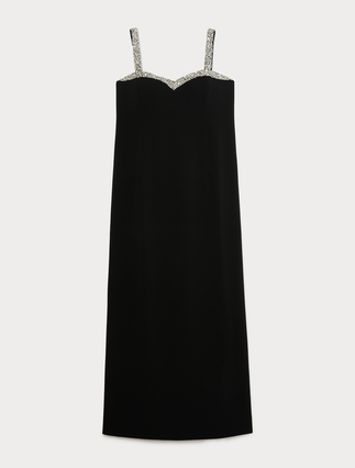 Embroidered cady dress - BLACK - Marina Rinaldi - 1