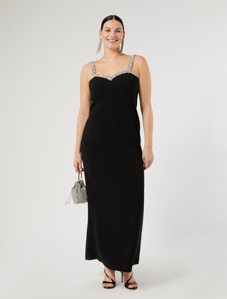 Embroidered cady dress - BLACK - Marina Rinaldi - 2
