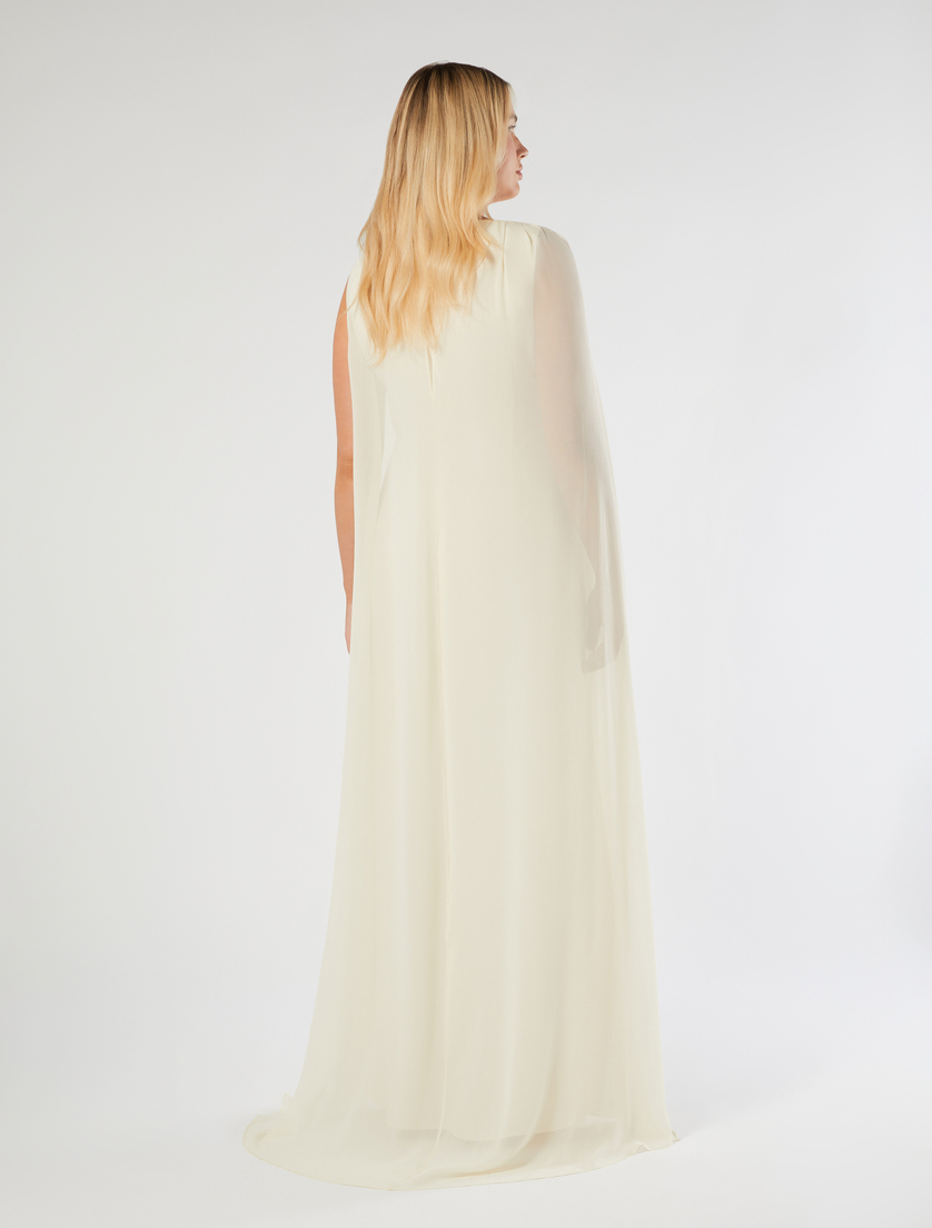 Embroidered cady dress - LIGHT YELLOW - Marina Rinaldi - 4