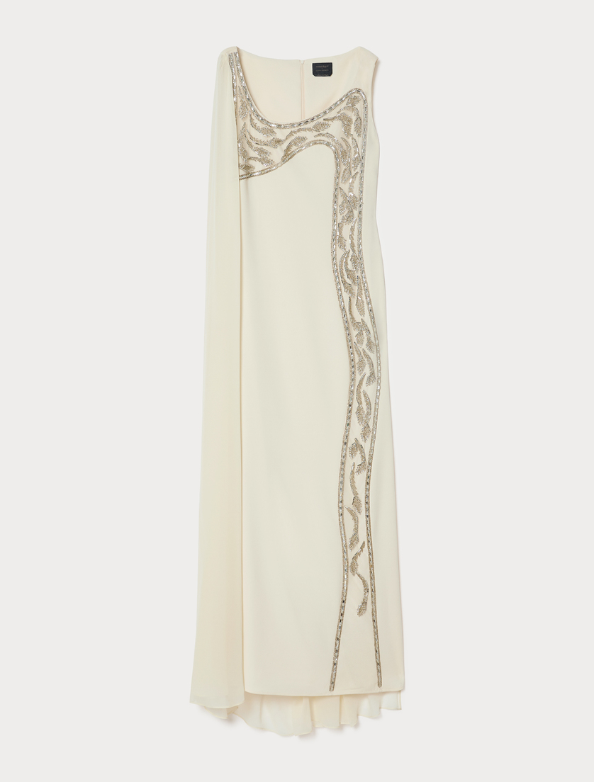 Embroidered cady dress - LIGHT YELLOW - Marina Rinaldi