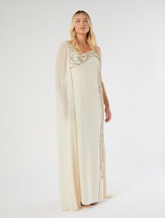 Embroidered cady dress - LIGHT YELLOW - Marina Rinaldi - 3