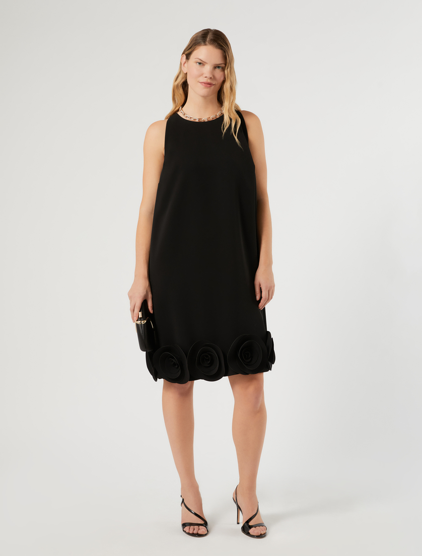 Kleid aus Cady mit Rosen - Marina Rinaldi
