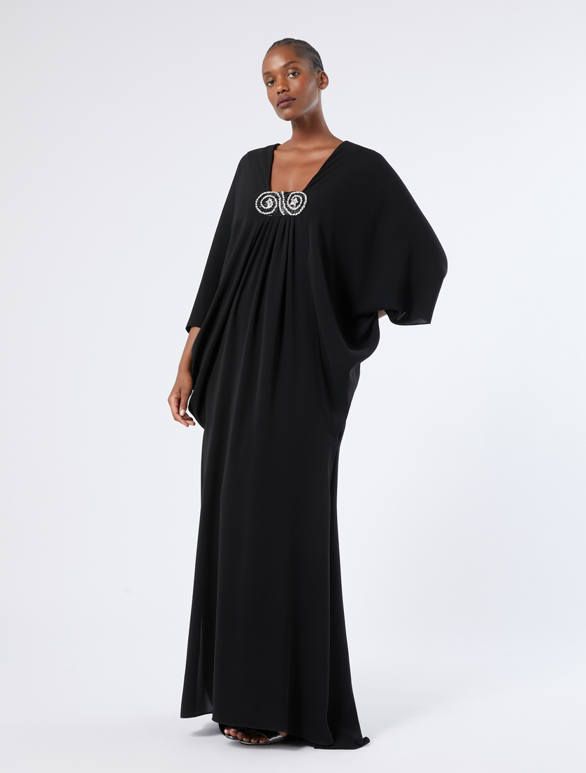 Crêpe cady dress with embroidery - Marina Rinaldi